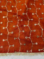 Rust Color Vichitra Silk Fabric Thread With Sequence Work Lehenga Anarkali Suit
