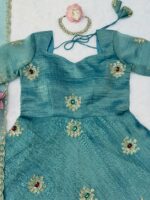 Sky Color Salsa Silk Fabric Sequence With Stone Work Gown