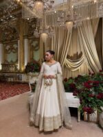 White Color Vichitra Fabric Thread With Sequence Work Anarkali Suit