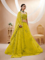 Yellow Color Georgette Fabric Sequence With Jari Work Lehenga