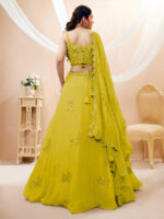 Yellow Color Georgette Fabric Sequence With Jari Work Lehenga
