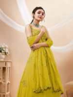 Yellow Color Georgette Fabric Sequence With Jari Work Lehenga