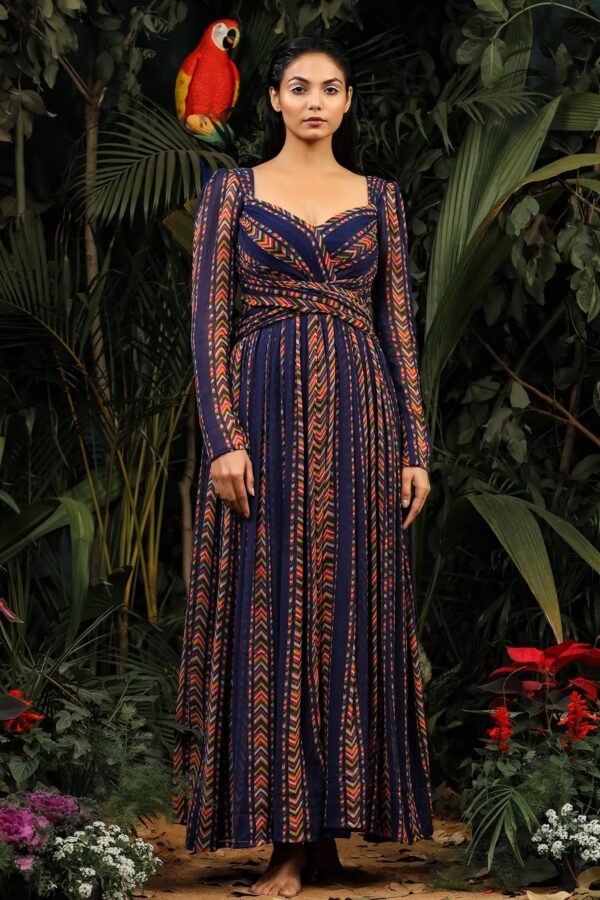 Multi Color Georgette Fabric Digital Print Work Gown