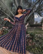 Multi Color Georgette Fabric Digital Print Work Gown