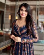 Multi Color Georgette Fabric Digital Print Work Gown