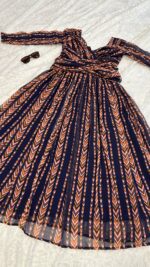 Multi Color Georgette Fabric Digital Print Work Gown