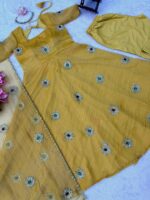 Mustard Yellow Color Salsa Silk Fabric Sequence With Stone Work Gown