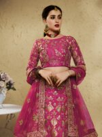 Pink Color Art Silk Fabric Jari With Sequence Embroidery Work Lehenga