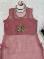 Pink Color Salsa Silk Fabric Hand Work Palazzo Suit