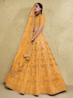 Yellow Color Art Silk Fabric Jari With Sequence Embroidery Work Lehenga